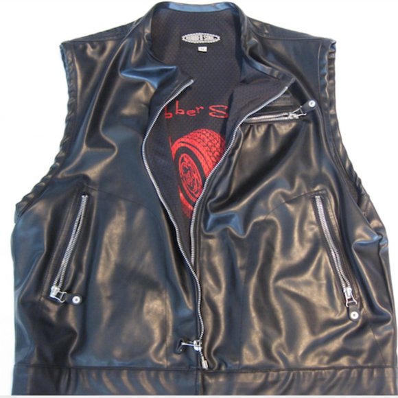 RUBBER SOUL 'Biker' Vest- M 'Black' (BRAND NEW /wot) SUPER RARE! 'Unisex' - Picture 11 of 16